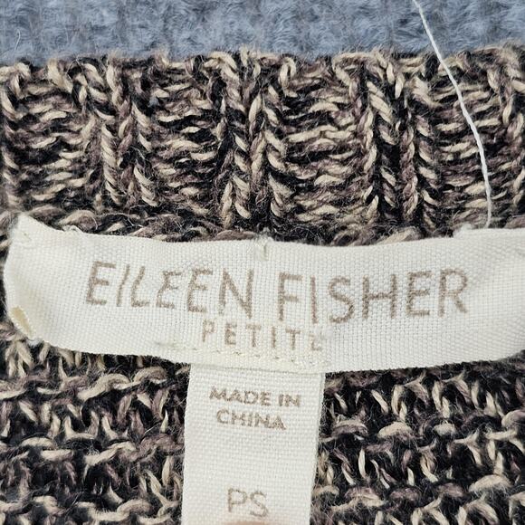 Eileen Fisher Sweater Womens Petite Small Linen Coastal Minimal Layer Granola - Picture 2 of 6